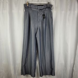 Express Wide Leg High Rise Flowy Belted Career Trouser Pants Womens Size 8 NWT